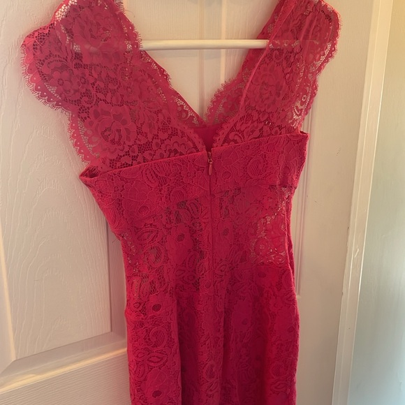 BCBG Maxazria Pink Lace Cut-Out Mini Dress Size 0 - Picture 8 of 8